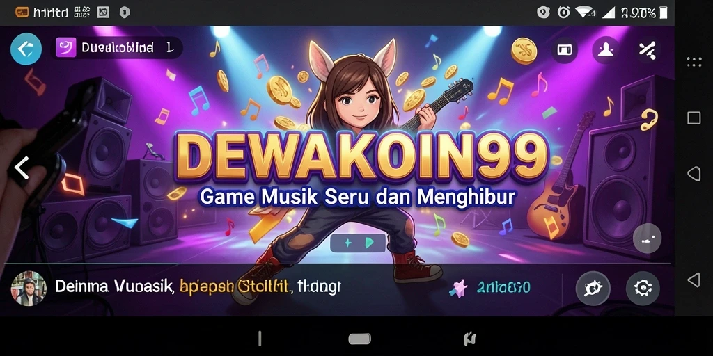 Tampilan gameplay seru dalam DEWAKOIN99 dengan tantangan musik.
