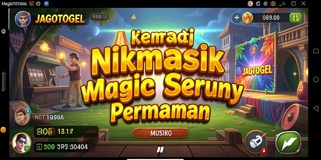 Tampilan gameplay utama JAGOTOGEL yang menampilkan interaksi musik.