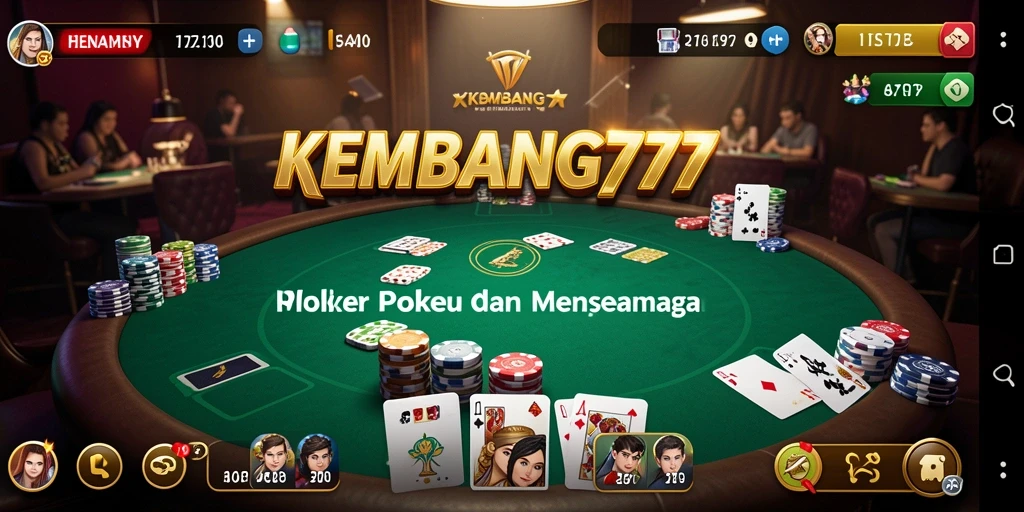 Skrinsut gameplay KEMBANG777 yang menampilkan suasana Poker yang menarik.