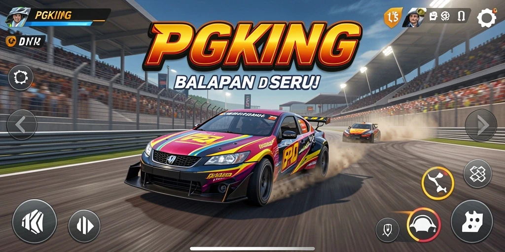 Gameplay balapan PGKING dengan grafis menawan dan aksi mendebarkan.