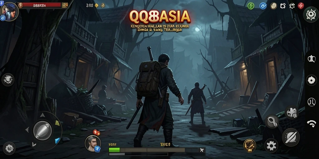 Tampilan menakutkan dari gameplay QQ88ASIA yang penuh kegelapan.