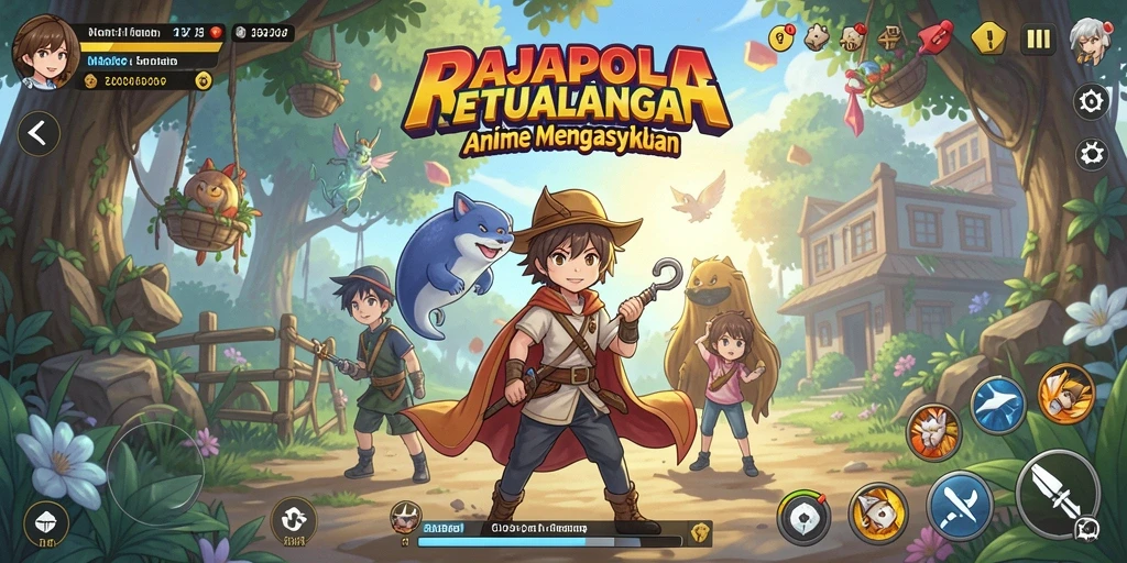Tampilan menarik dengan karakter anime beraksi.