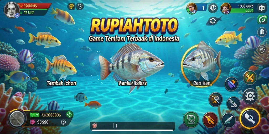Tampilan gameplay RUPIAHTOTO yang mendebarkan saat menembak ikan.