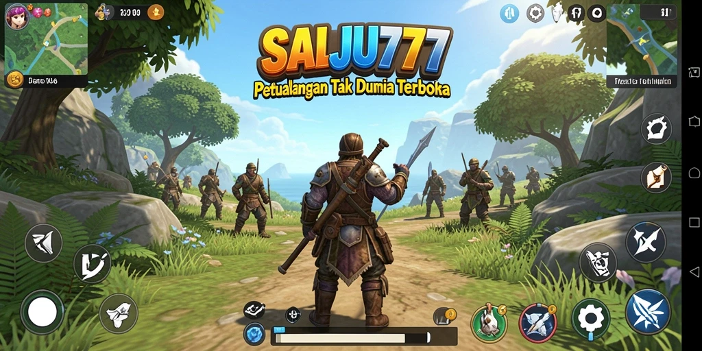 Tangkapan layar menampilkan petualangan seru di dunia SALJU777.