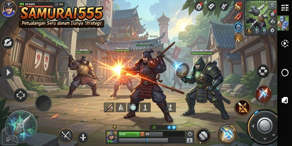 Gameplay seru dari SAMURAI555 yang menampilkan pertarungan strategi.
