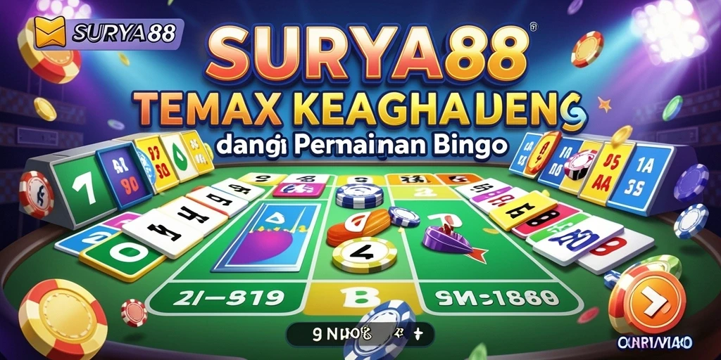 Tampilan utama gameplay SURYA88 dengan tema Bingo yang menarik.