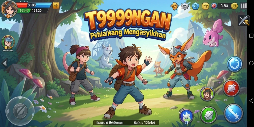 Tangkapan layar menunjukkan karakter anime dalam aksi di T9999.